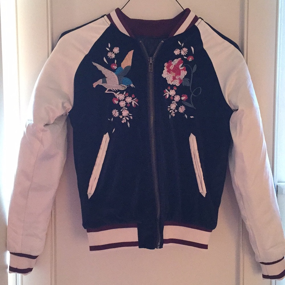 Navy embroidered jacket